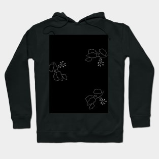 White flower on a black background. Floral theme Hoodie